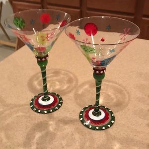 Set of two martini glasses
